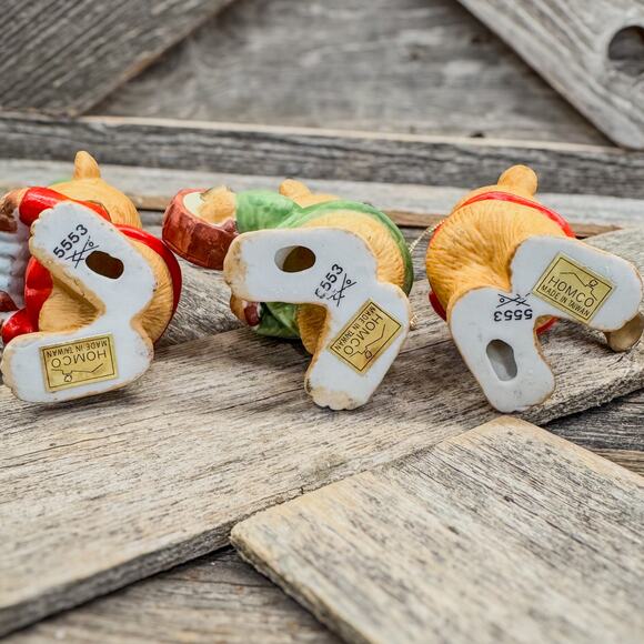 Set of 3-1980’s Homco Christmas Marching Band Bear Ornaments/Figurines-#5553-4”H - Picture 6 of 6